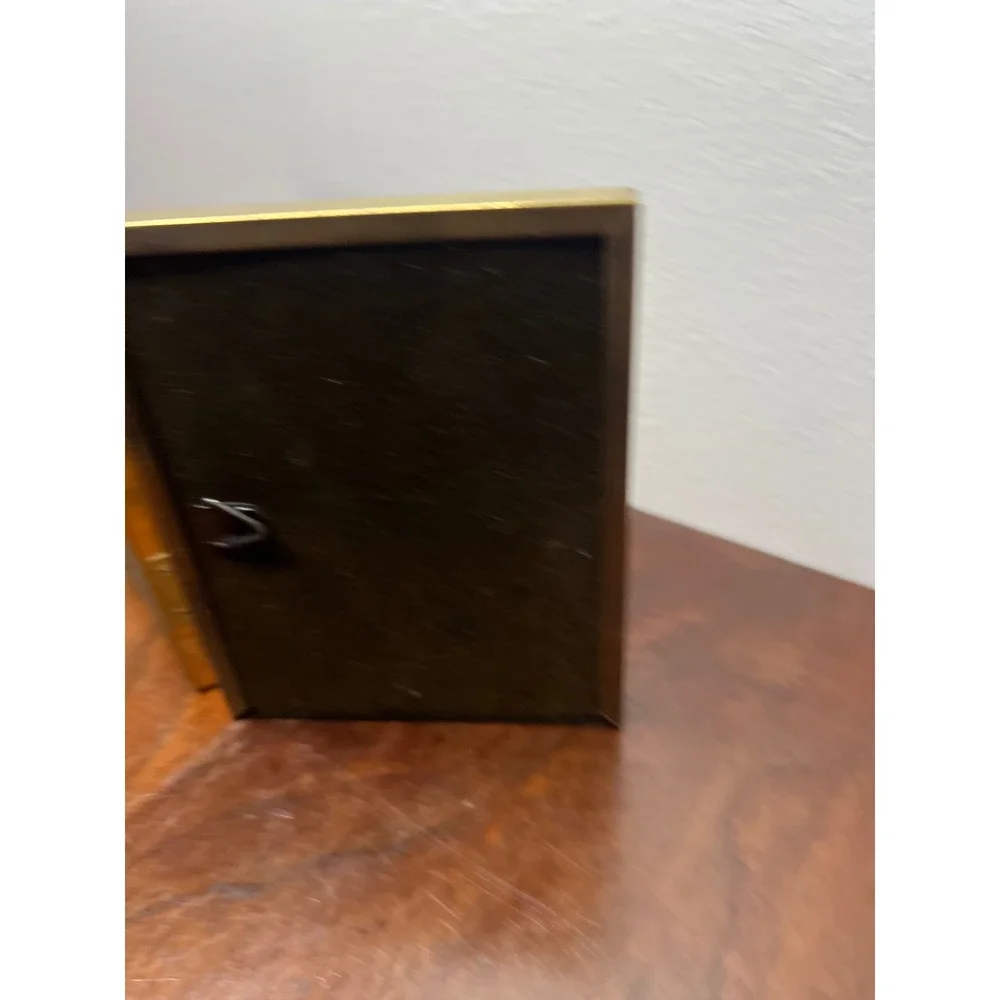 Solid Brass Photo Frame Double Hinged Folding Gold Vintage 3.5x5 Picture Frame